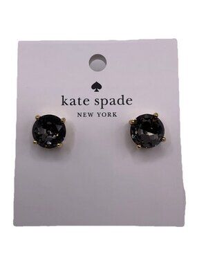 Kate Spade Earrings Gumdrop Stud Earring in Black Diamond NEW Gold Studs Gift
